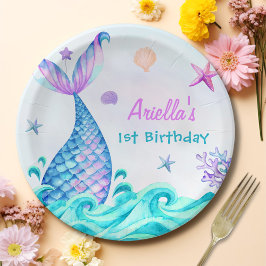 マーメイドガール1st誕生日パーティー ペーパープレート