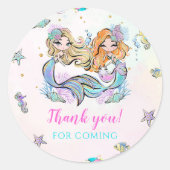 マーメイドガール1st誕生日パーティー ラウンドシール (正面)