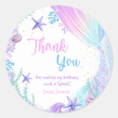 マーメイドガール1st誕生日パーティー ラウンドシール (正面)