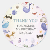 マーメイドガール1st誕生日パーティー ラウンドシール (正面)