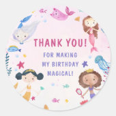 マーメイドガール1st誕生日パーティー ラウンドシール (正面)