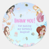 マーメイドガール1st誕生日パーティー ラウンドシール (正面)