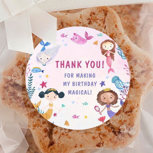 マーメイドガール1st誕生日パーティー ラウンドシール