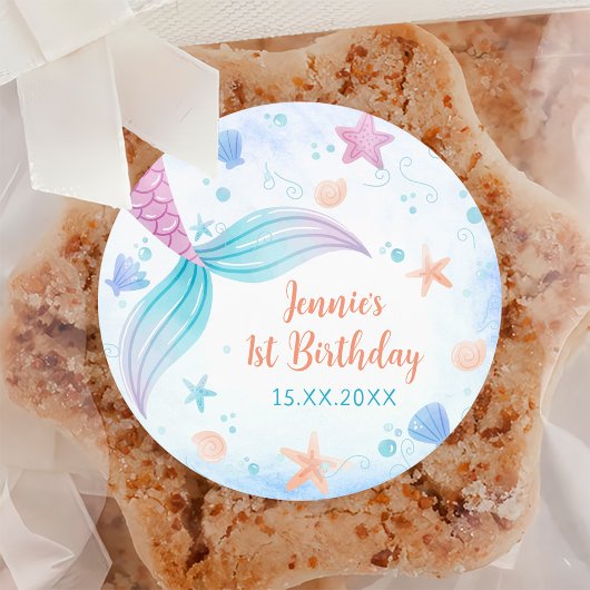マーメイドガール1st誕生日パーティー ラウンドシール