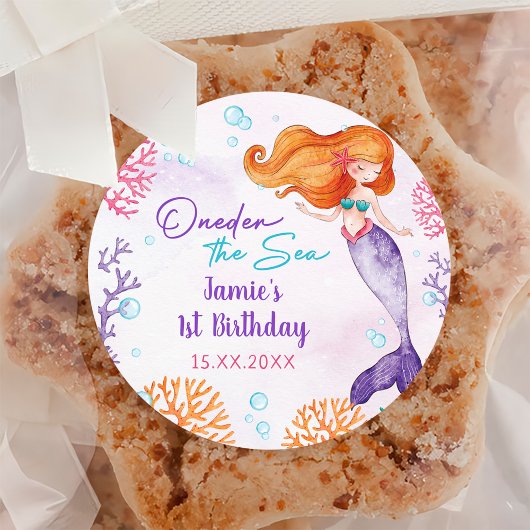 マーメイドガール1st誕生日パーティー ラウンドシール