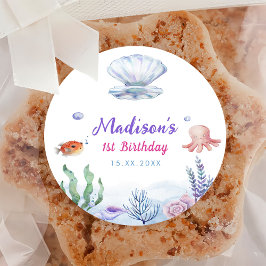 マーメイドガール1st誕生日パーティー ラウンドシール