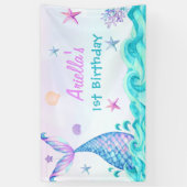 マーメイドガール1st誕生日パーティー 横断幕 (縦)