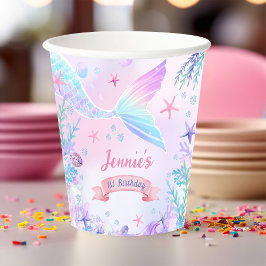 マーメイドガール1st誕生日パーティー 紙コップ