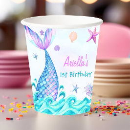 マーメイドガール1st誕生日パーティー 紙コップ