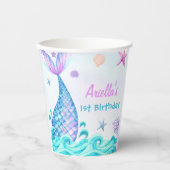 マーメイドガール1st誕生日パーティー 紙コップ (正面)