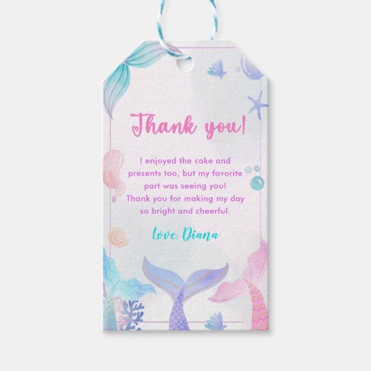 マーメイドガール3rd誕生日パーティー ギフトタグ (正面)