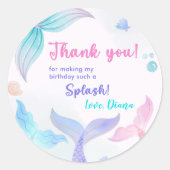 マーメイドガール3rd誕生日パーティー ラウンドシール (正面)