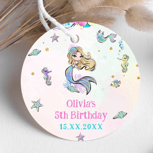 マーメイドガール5thバースデーパーティー フェイバータグ