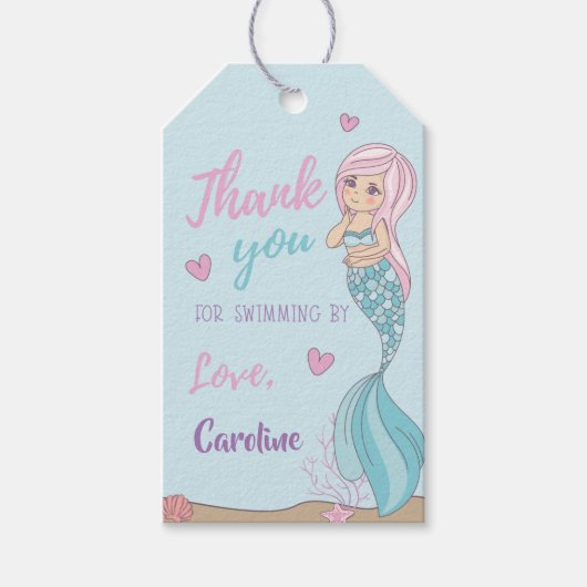 マーメイドキススターフィッシュの願い誕生日ありがとう ギフトタグ (正面)