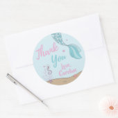 マーメイドキススターフィッシュの願い誕生日ありがとう ラウンドシール (封筒)