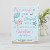 マーメイドキススターフィッシュは任意の年齢の誕生日を願う 招待状 (スタンド正面)