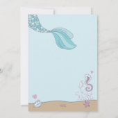 マーメイドキススターフィッシュは任意の年齢の誕生日を願う 招待状 (裏面)