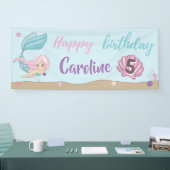 マーメイドキススターフィッシュウィッシュハッピーバースデー 横断幕 (トレードショー)