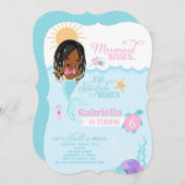 マーメイドキススターフィッシュウィッシュ誕生日招待状 招待状 (正面/裏面)