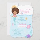 マーメイドキススターフィッシュウィッシュ誕生日招待状 招待状 (正面)