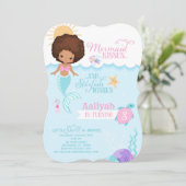 マーメイドキススターフィッシュウィッシュ誕生日招待状 招待状 (スタンド正面)