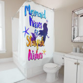 マーメイドキス&スターフィッシュの願い水色ビーチイ シャワーカーテン (インサイチュ)