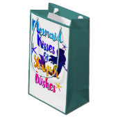 マーメイドキス&スターフィッシュの願い水色ビーチイ スモールペーパーバッグ (裏面アングル)