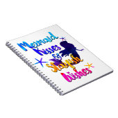 マーメイドキス&スターフィッシュの願い水色ビーチイ ノートブック (右側)