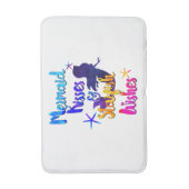 マーメイドキス&スターフィッシュの願い水色ビーチイ バスマット (正面縦)