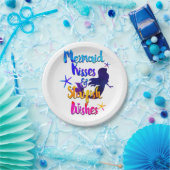 マーメイドキス&スターフィッシュの願い水色ビーチイ ペーパープレート (パーティー)