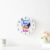 マーメイドキス&スターフィッシュの願い水色ビーチイ ラウンド壁時計 (ホーム)