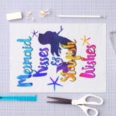 マーメイドキス&スターフィッシュの願い水色ビーチイ 薄葉紙 (クラフト)