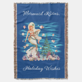 マーメイドキス、ホリデーウィッシュフリンジドスロー スローブランケット