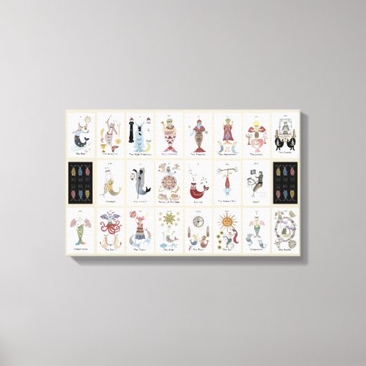 マーメイドキャットタロット専攻のアルカナ キャンバスプリント (正面)