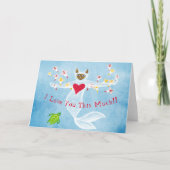 マーメイドキャットバレンタインデー折り畳みホリデーカード シーズンカード (正面)