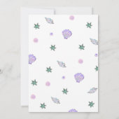 マーメイドキュートアンダーザシーグリッター誕生日 招待状 (裏面)