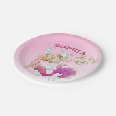 マーメイドキュートピンクパーソナルピンク紙プレート ペーパープレート (アングル)