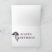 マーメイドキュート黒髪ザシー誕生日 カード (内部)