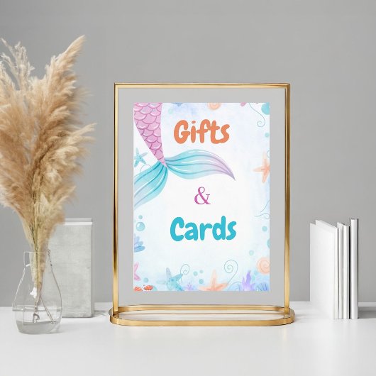 マーメイドギフトとカード誕生日赤ちゃんシャワーのお願い ポスター