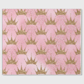 マーメイドクラウンピンクグリッタープリンセスブライダル16th ラッピングペーパー (フラット)