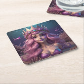 マーメイドクラウン スクエアペーパーコースター (アングル)