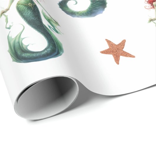 マーメイドクリスマスウォーター色 ラッピングペーパー (ロールコーナー)