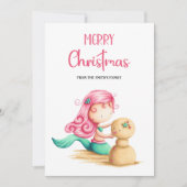 マーメイドクリスマスサマービーチクリスマス シーズンカード (正面)