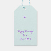 マーメイドクリスマスパープルグリッターパーソナライズされた名 ギフトタグ (裏面)