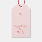 マーメイドクリスマス赤面ピンクパーソナライズされた ギフトタグ (裏面)