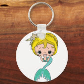 マーメイドグラフィック(青) キーホルダー (正面)