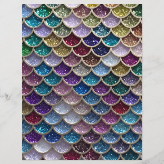マーメイドグラムグリッターはかりで測スクラップブック紙 (正面)