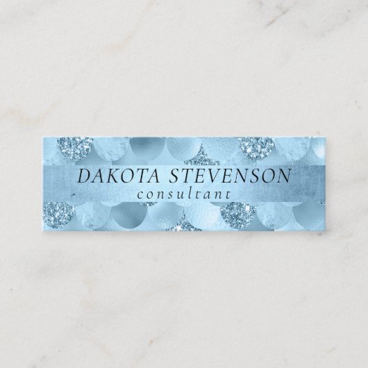 マーメイドグラムスケール | Ice Blue Sparkleソーシャルメディア スキニー名刺 (正面)