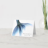 マーメイドグラムテール |埃っぽいアイスブルー光沢カスタム サンキューカード (正面)