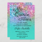 マーメイドグリッターターコイズグラデーションミクリンスアニョス 招待状 (正面/裏面)
